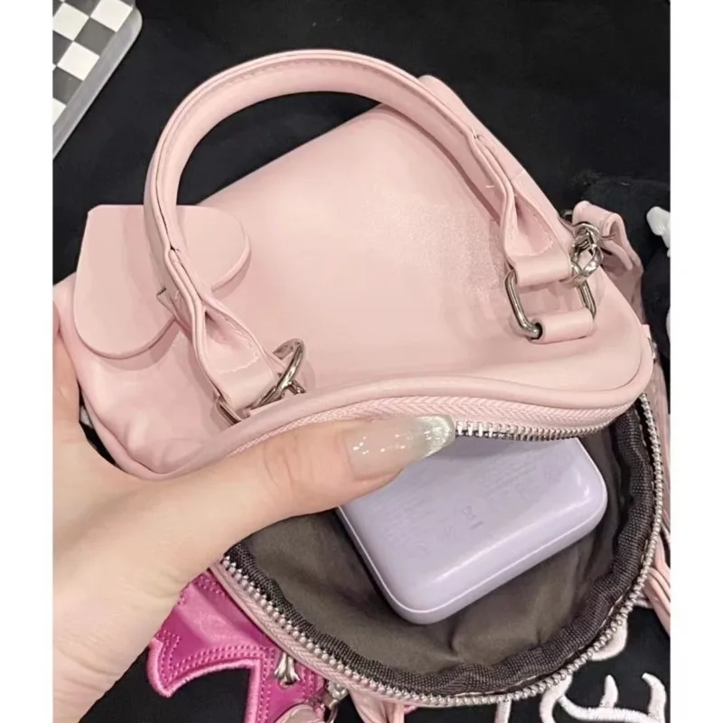 JIAERDI Sweet Pink Mini Bag Purse Women Hot Girls Handle Casual Crossbody Bags Female Fairycore Aesthetic Messenger Shell Bag