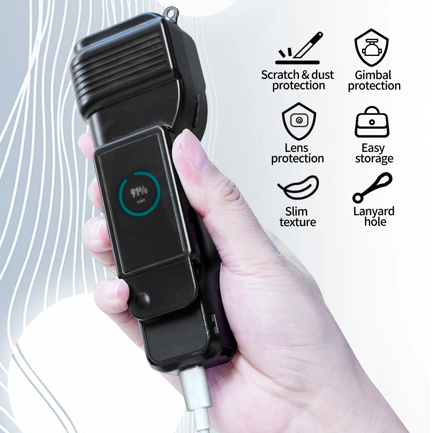 Silikon-Antirutsch-Basis für DJI Pocket 3 4 Desktop-Ständer Unterstützt Unterbrechungsfreies Laden Stabile Platzierung für Vlog Live-Streaming – Detail 2