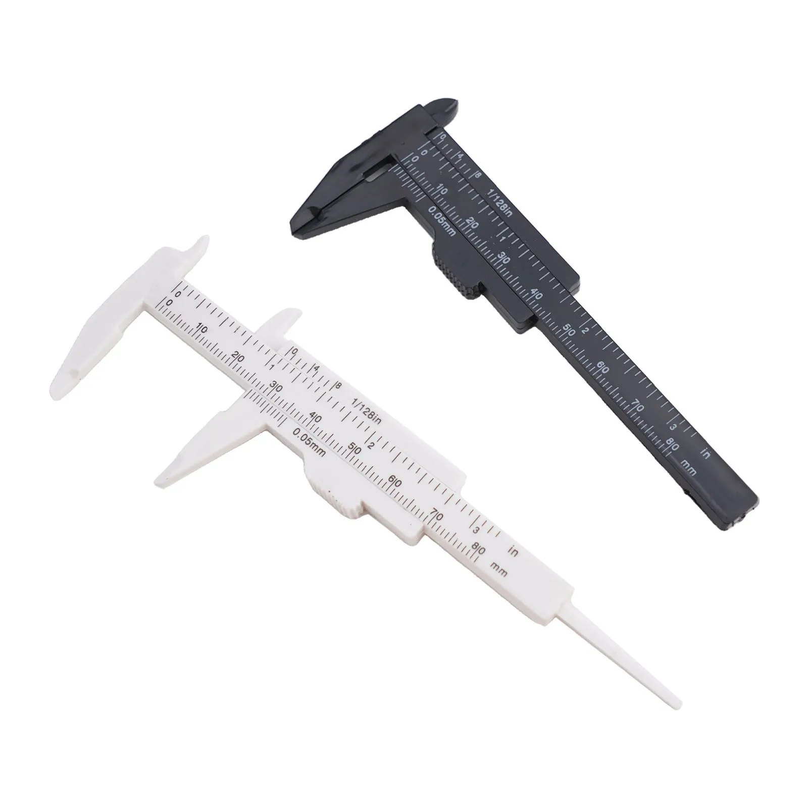 Applications Plastic Compact Ruler Sliding Gauge Plastic Ruler Micrometer Sliding Vernier 80mm Caliper Gauge Measure Tool    New