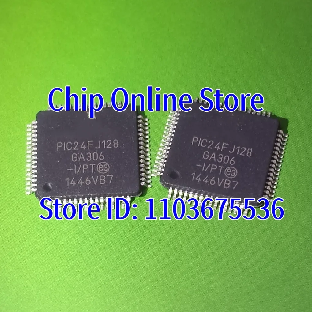 5~50pcs  PIC24FJ128GA306-I/PT  PIC24FJ128GA306  TQFP64  New Original  16 Bit Microcontroller MCU