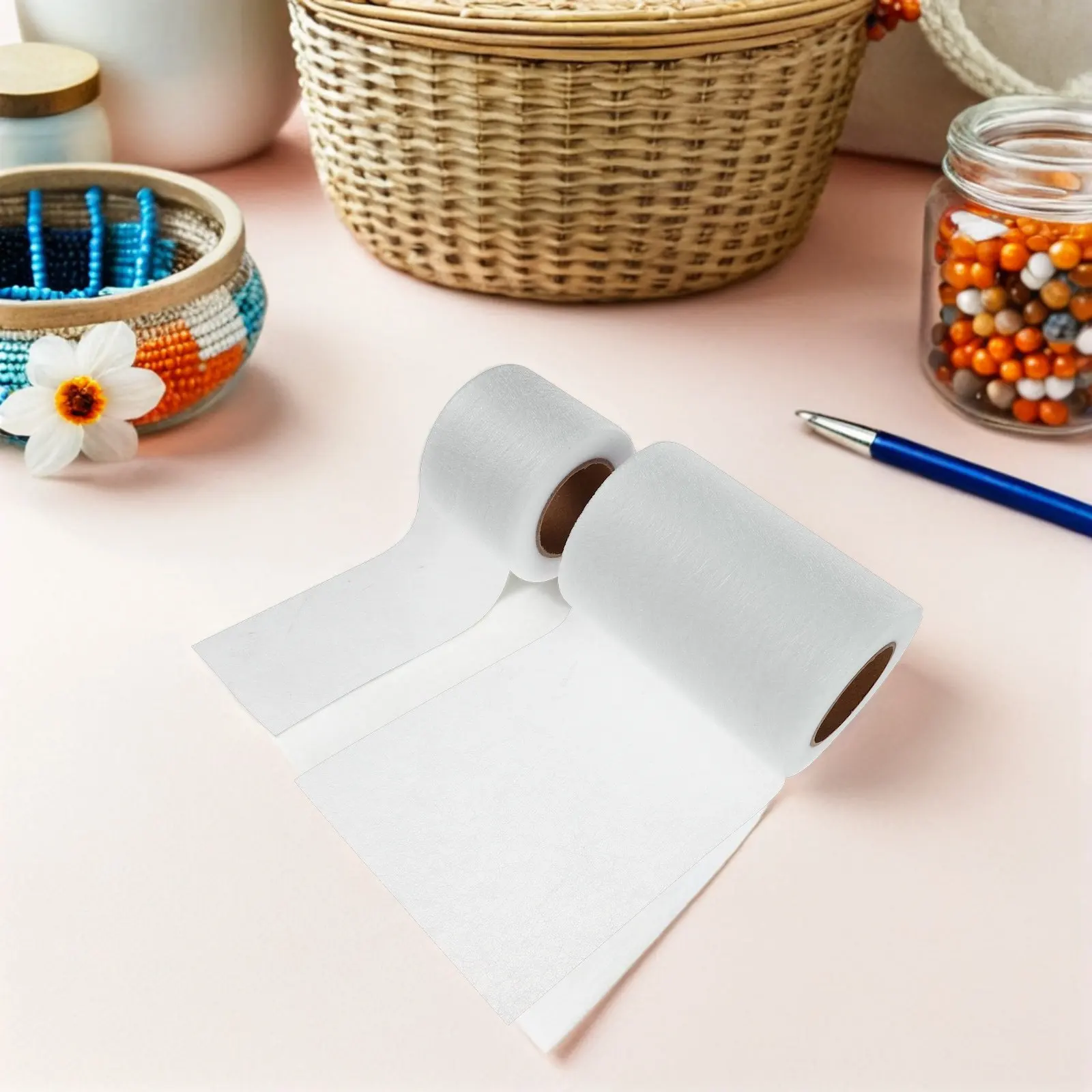 2Pcs Double-Sided Fusible Web 20M Breathable Lightweight Fusible Bonding Sheet for Quick Hem Fixing DIY Sewing Projects Craft