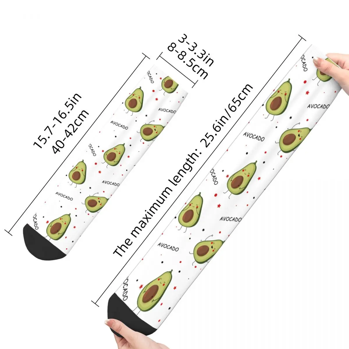 Lustige Nette Kawaii Avocado Fußball Socken Avocados Liebhaber Polyester Crew Socken für Unisex