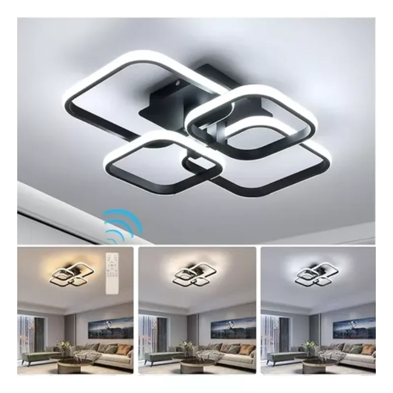 modern square light 3-color adjustable ceiling light