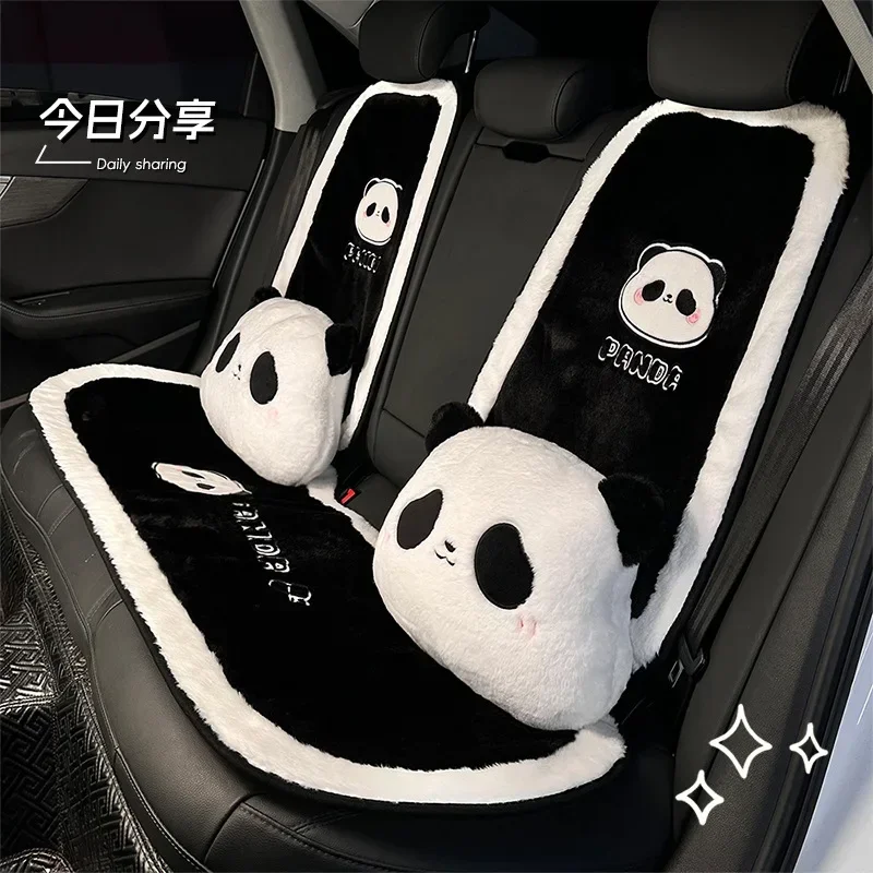 New Cute Cartoon Car Seat Cushion Plush Breathable Winter Warm Car Seat Cover Protector Pad Mat Dust Proof Interior Accessories