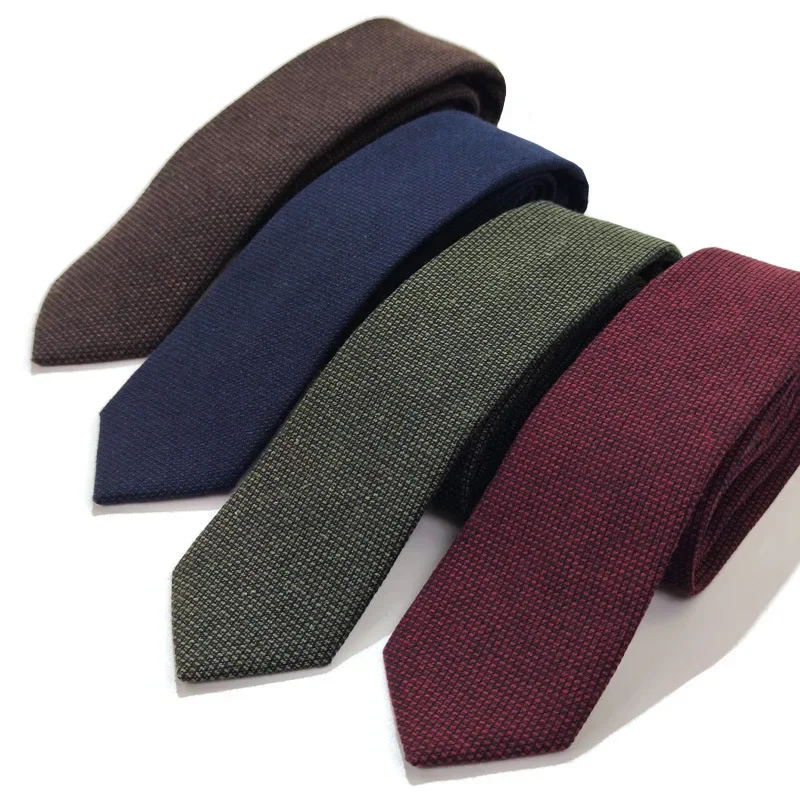 

6CM Wide and Narrow Original High Quality Solid Nylon Silk Handmade Ties Men Necktie Striped Narrow Collar Slim Casual Tie