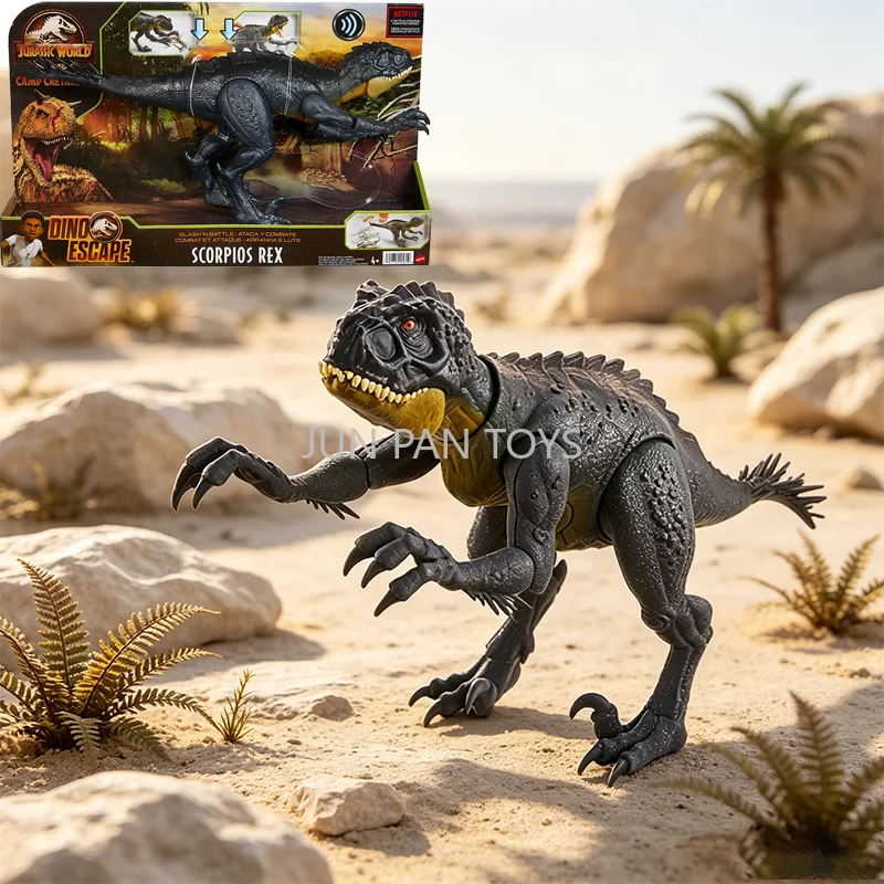 Jurassic World Camp Cretaceous Scorpios Rex Dino Escape Slash N Battle Stinger Dino figura de sonido de acción juguetes para niños regalo de Navidad