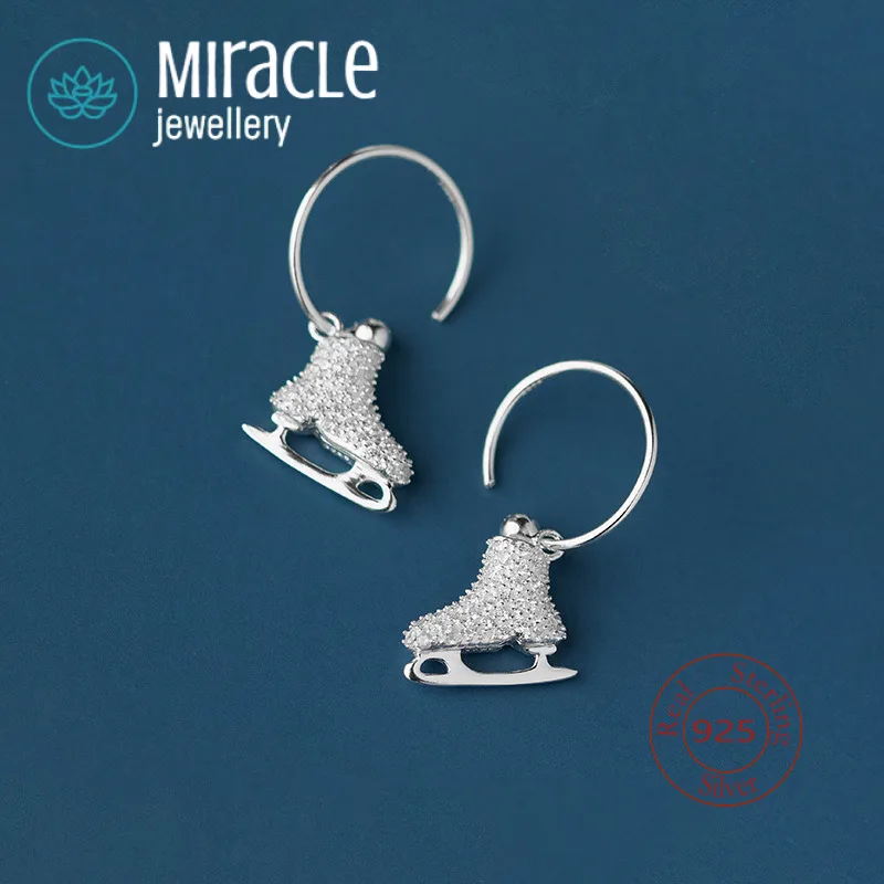 

Miracle Sterling Silver 925 Original Design Snow Covenant Light Luxury Exquisite Ice Shoes Playful Cute Fun Earrings Jewelry