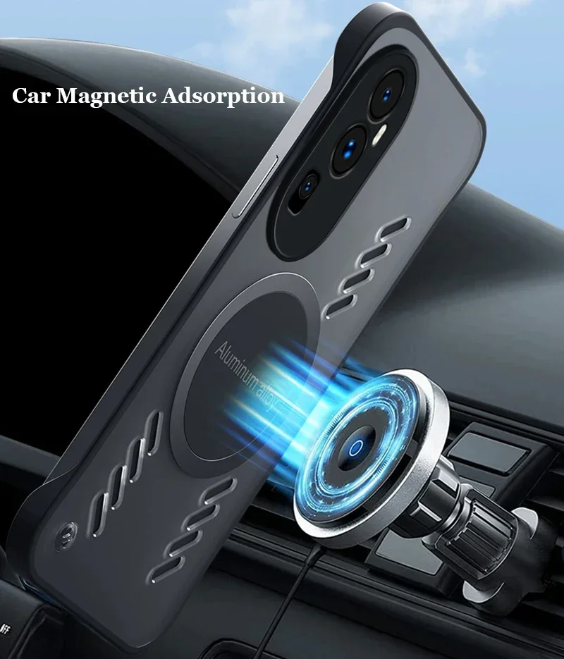 Frameless Transparent Matte PC Case For Oppo Reno 11 10 9 8 7 5 K 6 SE Pro Plus Heat Dissipation Bumper Shell Cover Protector