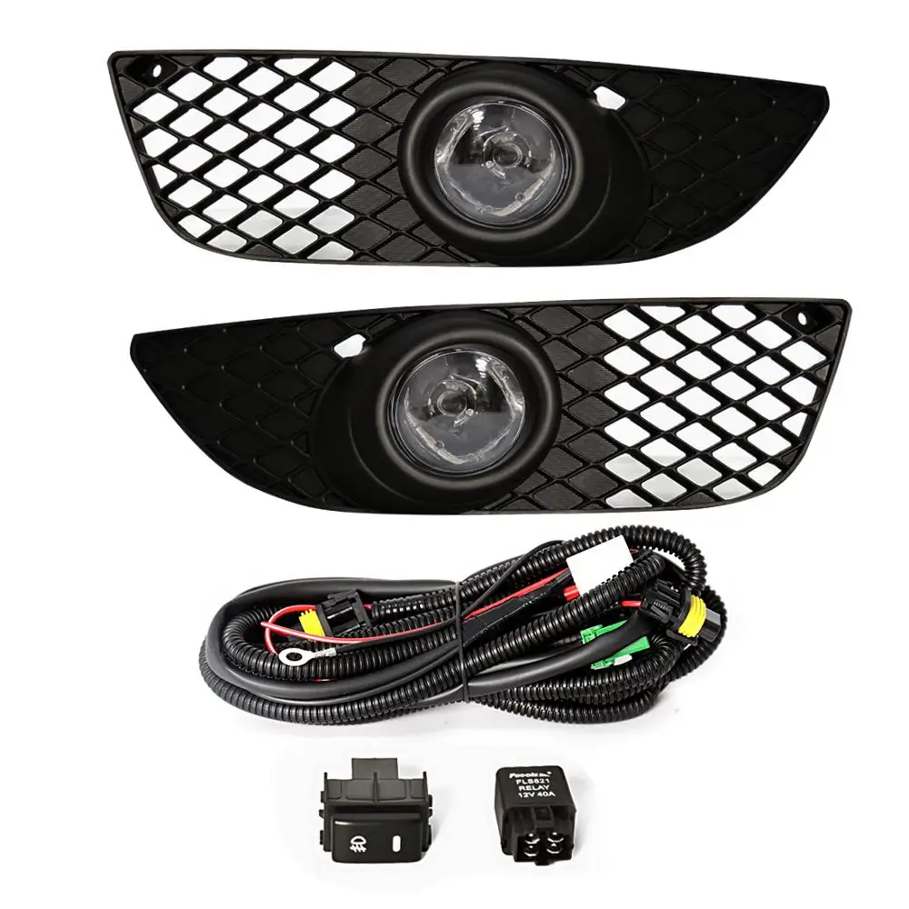 

GEFENSI Fog Lights For Mitsubishi Lancer 2008 2009 2010 2011 2012 2013 Fog Lamp Harness Switch Front Driving Bumper Grille Super