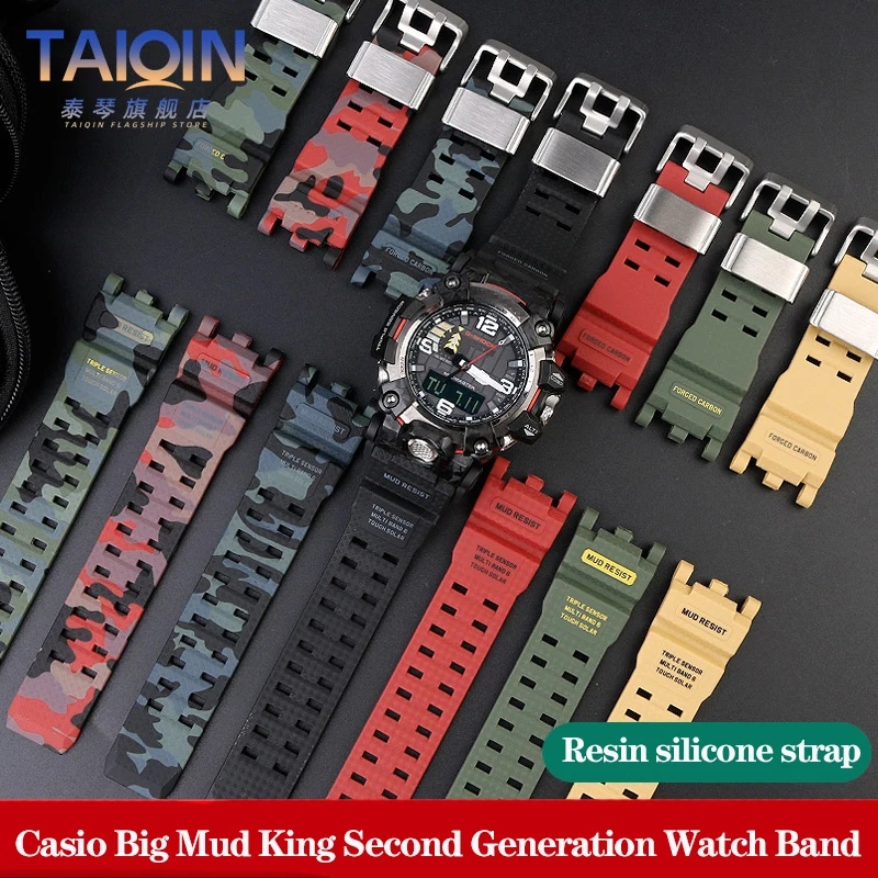 For Casio Big Mud King GWG-2000 Second Generation Rubber Watch Strap GWG-2040 GWG2000 Sport Resin Silicone Bracelet Watchband