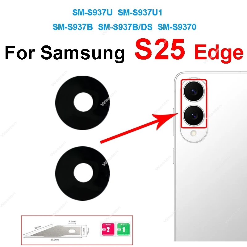 Back camera lens For Samsung Galaxy S25 S25+ S25 FE S25 Edge S25 Ultra F931 F936 F937 F938 F731 Back Camera Glass lens Repair image 3