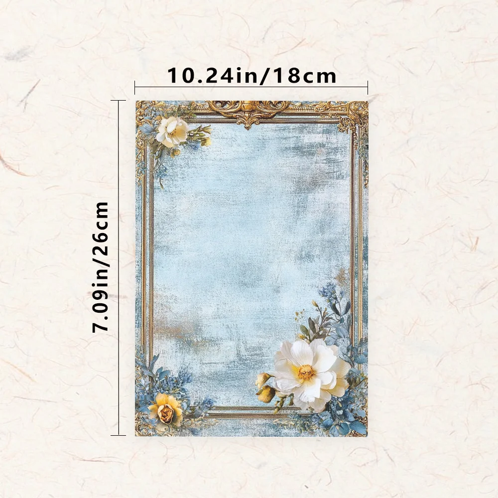 30 Sheets, B5 French Vintage Oil Painting-themed Writing Paper, Lined, No Glue, Perfect For Notebooks, Memos, And Stickers