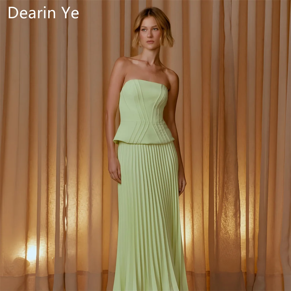 

Customized Formal Gown Saudi Arabia Dearin Strapless A-line Floor Length Open Back Skirts Draped Sleeveless Bespoke Occasion Dre