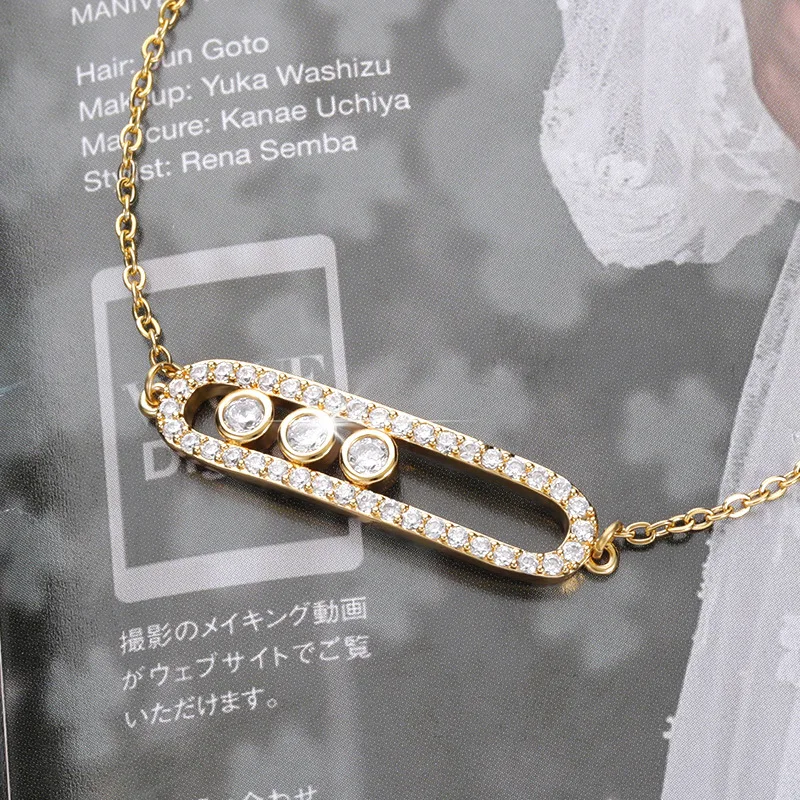 الأزياء روز الذهب مطلي 3 نقطة الخرز بار سحر سوار هندسية الشكل سوار الفولاذ المقاوم للصدأ ربط الزركون الإسورة المجوهرات #3