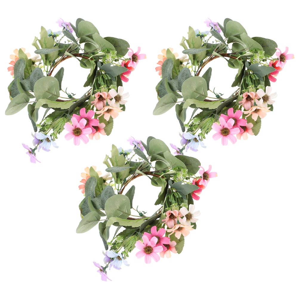 

3Pcs Autumn Wreath Eucalyptus Decorative Garland for Door Window Desk Festive Hanging Ornament Lightweight Home Decor