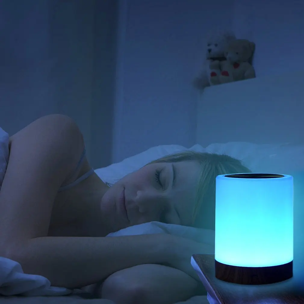 Âm Trần Led Nhiều Màu Sắc Sáng Tạo Vân Gỗ Sạc Đèn Ngủ Đầu Giường Đèn Ánh Sáng Môi Trường Xung Quanh Cảm Ứng