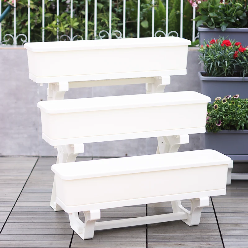 Multi-layer vegetable planting pot frame Road guardrail Viaduct Suspended flower pot Plastic vegetable planting pot