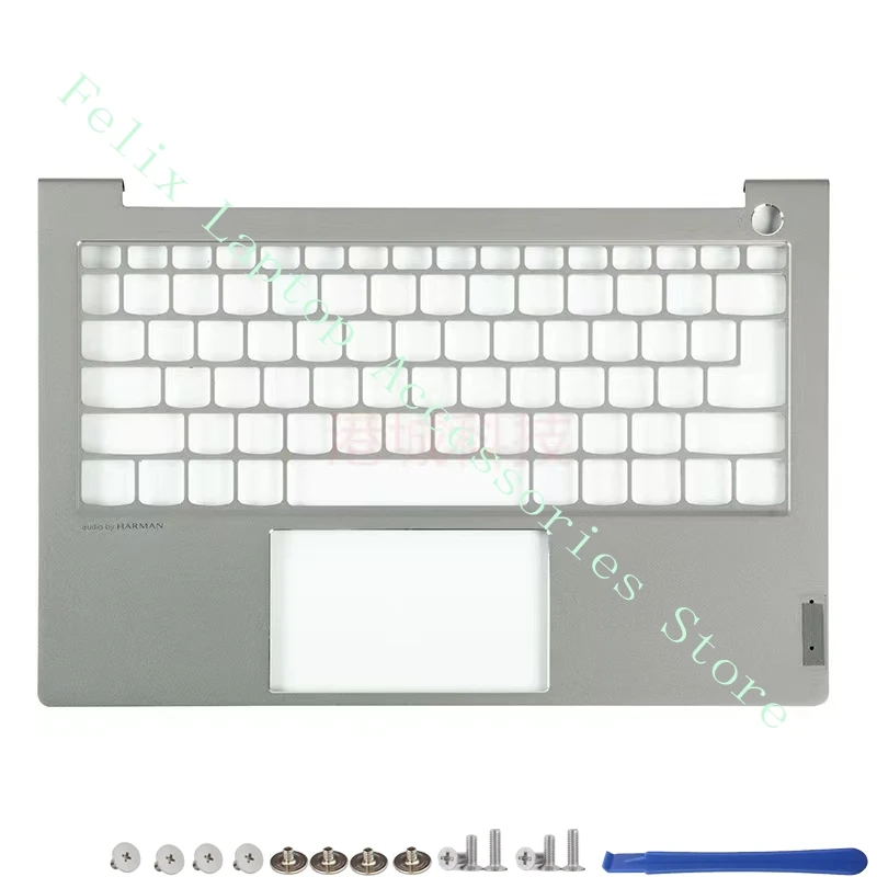 For the new Lenovo ThinkBook 13S G2 ITL ARE LCD Back Cover Silver Palm Cushion Bottom Cover Base Silver Grey