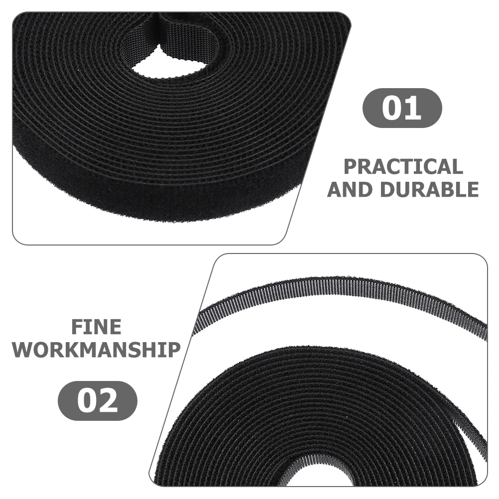 

2 Rolls Cable Wrap Data Cord Ties Wire Management Hook Loop Fasteners Reusable Straps for Power Network Cables