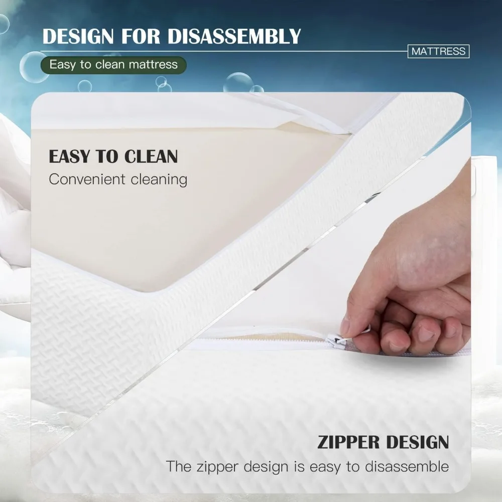 8 inch Mattress,CertiPUR-US Certified，Breathable Bed Mattress for Cooler Sleep Supportive & Pressure Relief,Removable Soft Cover image 6