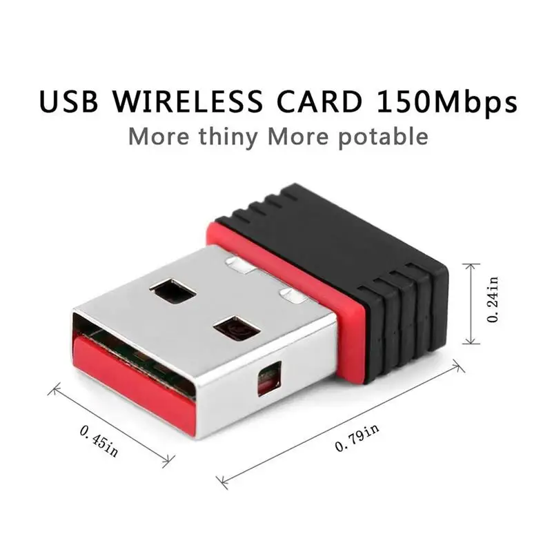 Adaptador Mini USB portátil para PC, receptor WiFi de 150Mbps, Ethernet, 2,4G, tarjeta de red