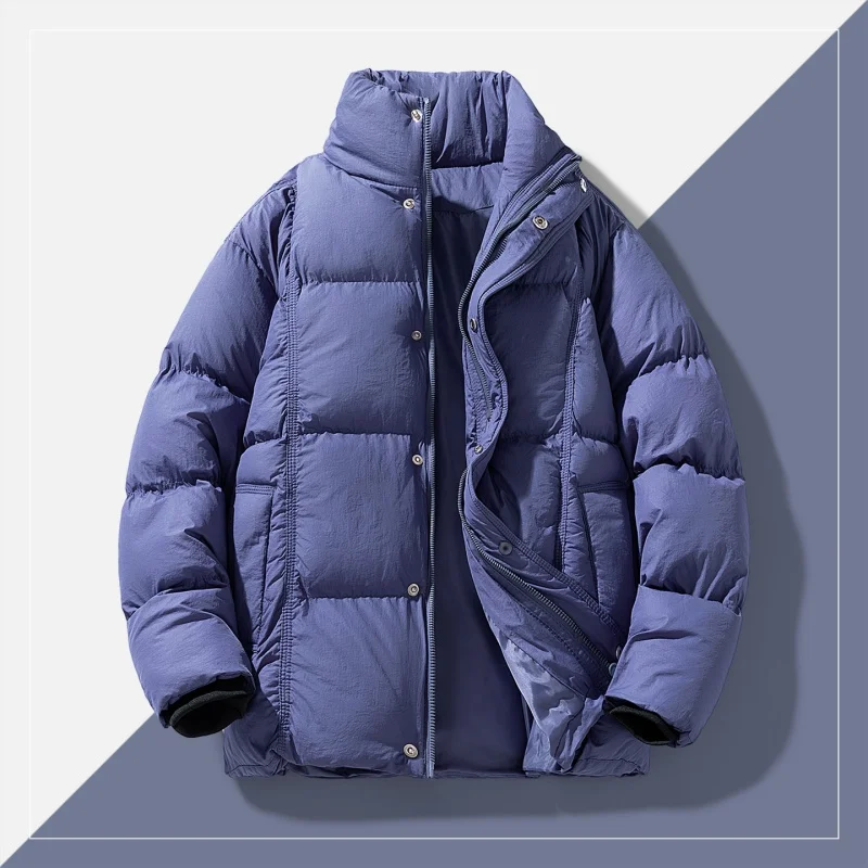 الكورية جواكت شتوية سميكة الخبز نمط الرجال معاطف الشتاء الوقوف طوق دافئ عادية فضفاض العلامة التجارية الجديدة الأزواج للجنسين ملابس خارجية #5