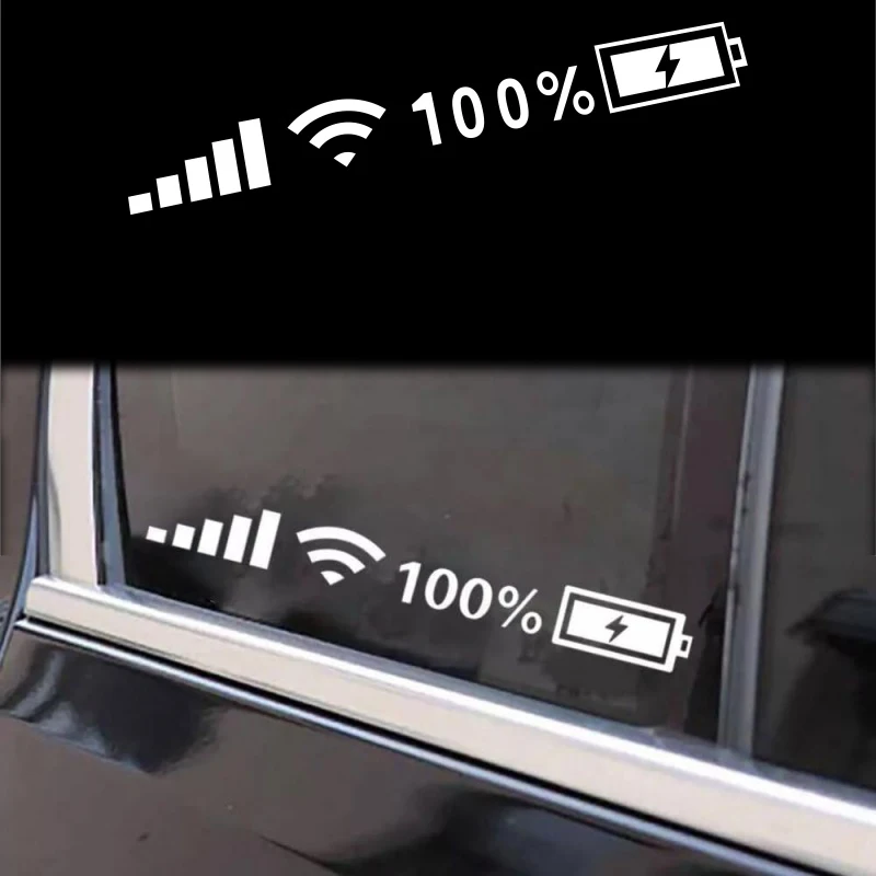 

Car Vinyl Reflective Stickers Wifi Battery Level Signal Decals Decor Car Funny Sticker For Auto Decor Accessories