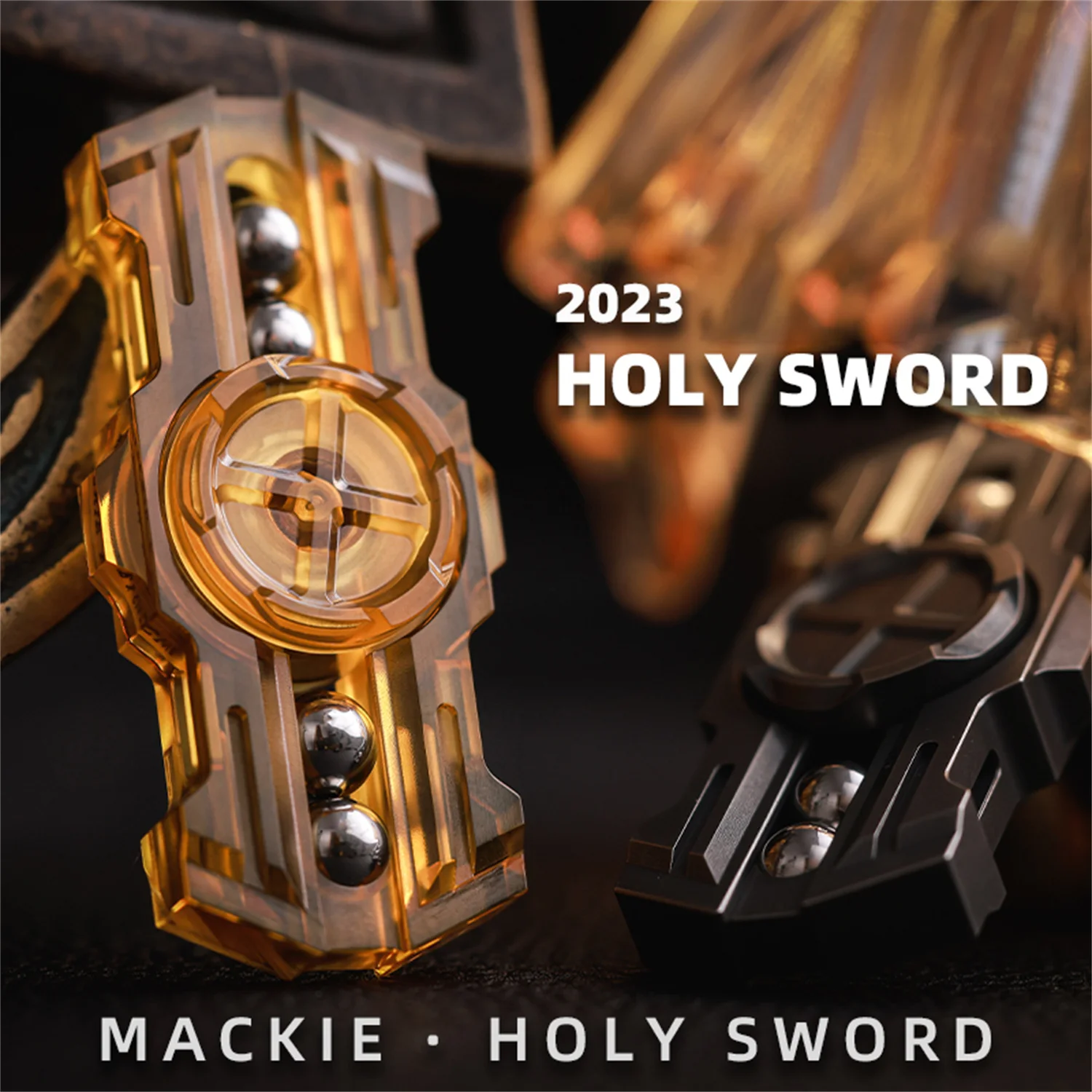 

MACKIE STUDIO EDC Holy Sword two pages Finger Gyro Fidget Slider Metal Decompression Toys