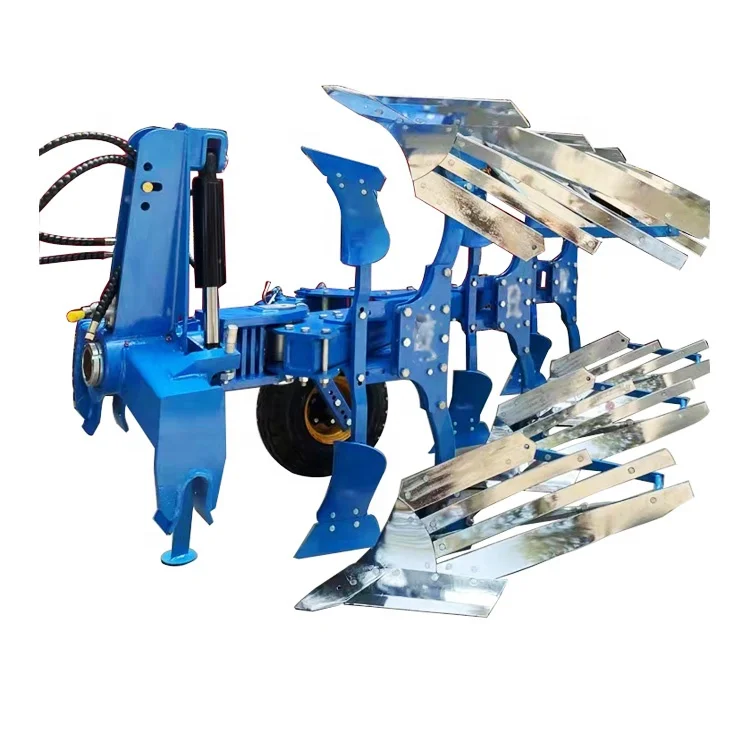 Agricultural hydraulic reversible tractor installed 4 furrow plows