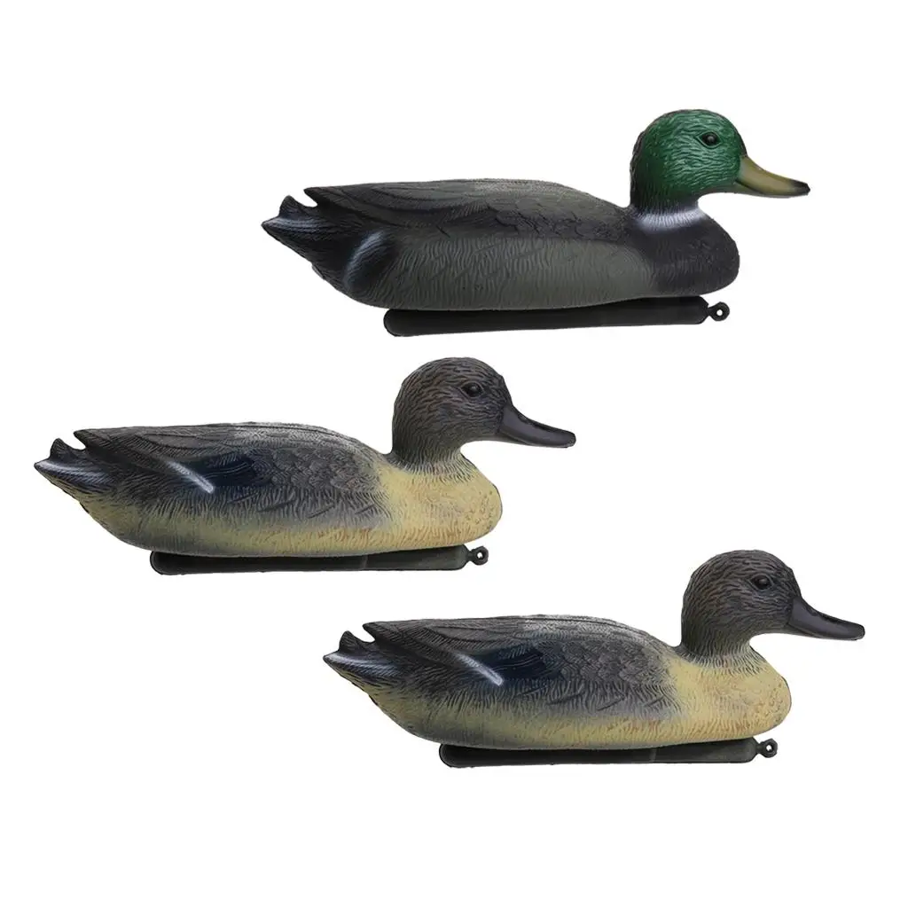 PE Floating Duck Decoy Lifelike Motion Decoy Duck Sculpture Lawn Ornament for Outdoor Water Pond