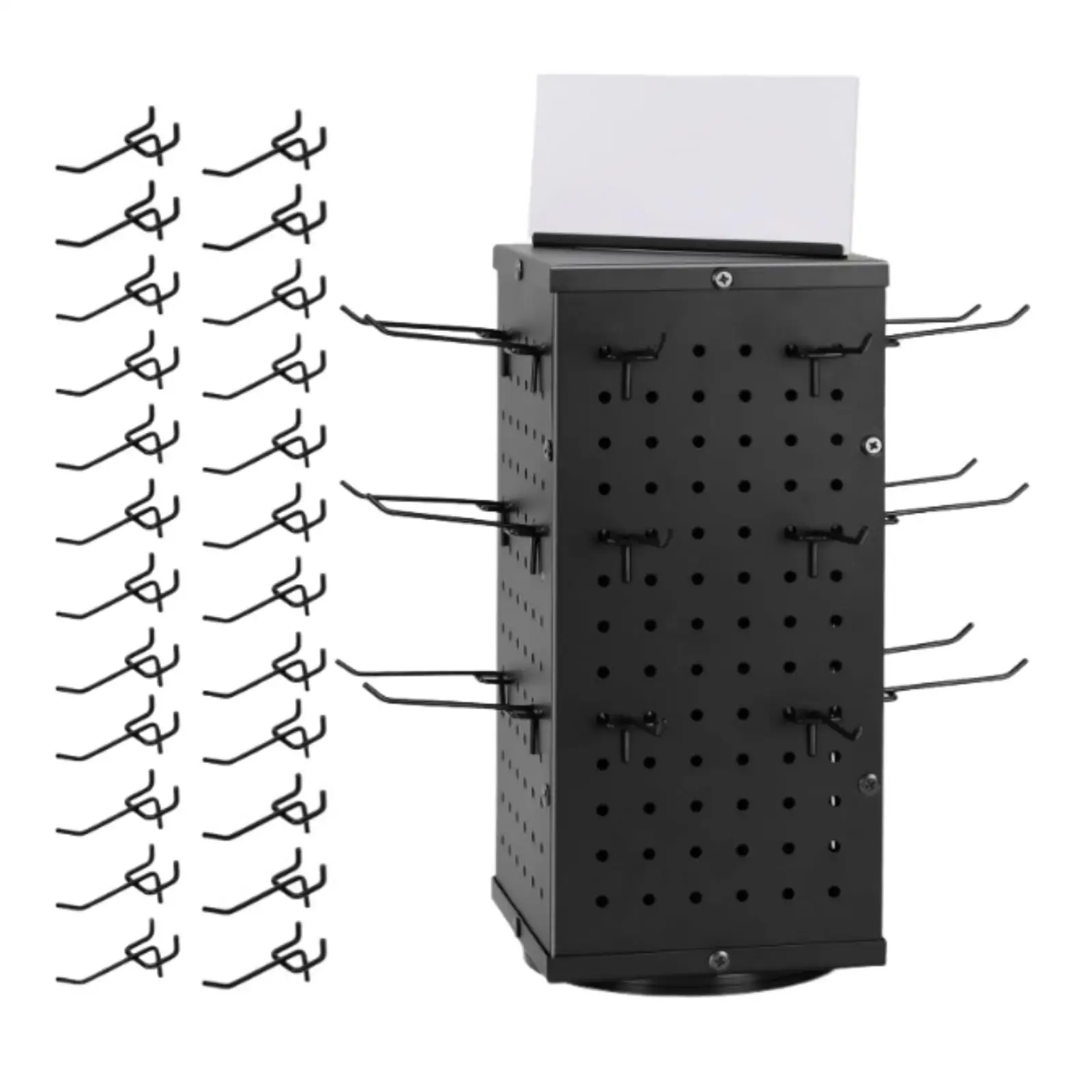 

Jewelry Rotated Peg Board Display Rack Space Saving Multipurpose for Crafts Fairs Accessory Necklace Organizer 4-sided Showcase