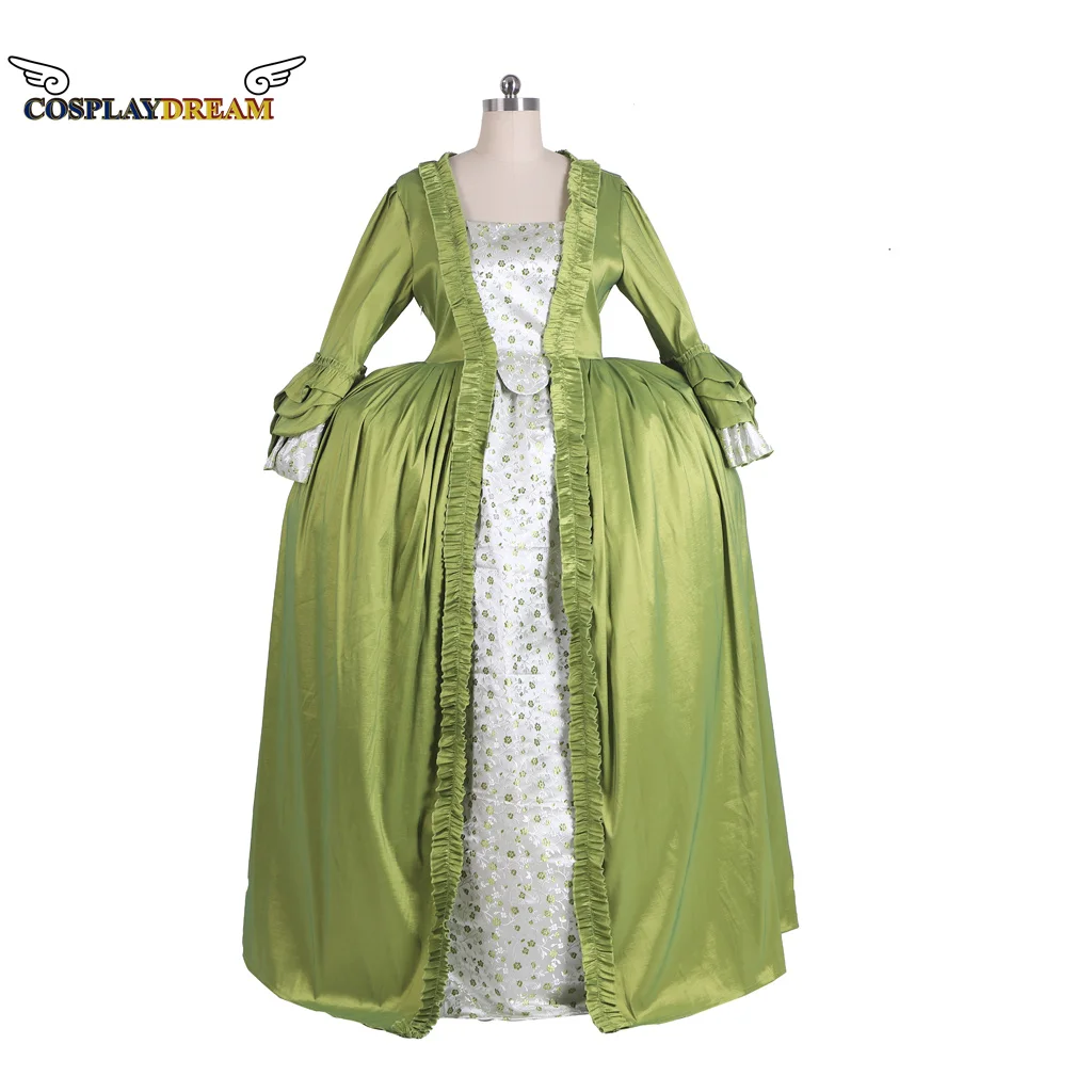 

Women's Rococo Marie Antoinette Green Dress Dress 1700s Royal Court Beauty Marie Antoinette Robe French Sack Back Dress