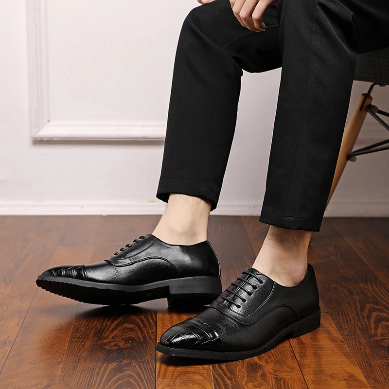 Business Formal Men's Shoes 2024 Spring New Fashion Pointed Toe Non-slip Men's Casual Shoes High-end Hot-selling Trendy Shoes