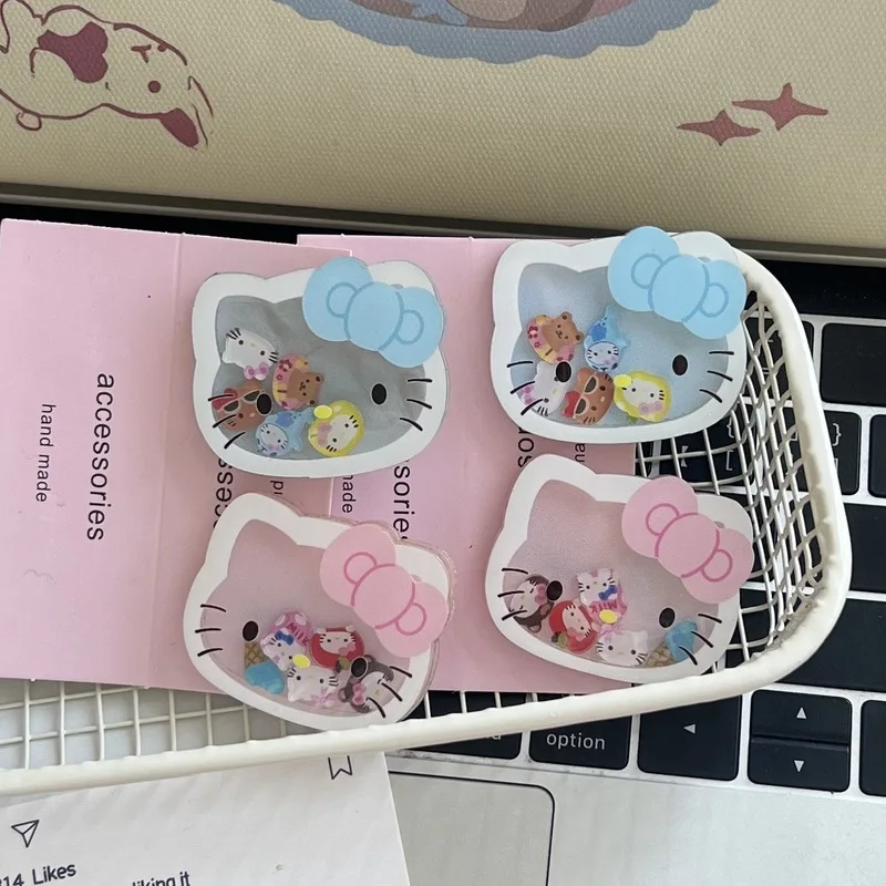 Hello Kitty New Mobile Phone Bracket Cartoon Cartoon Fashion Mobile Phone Telescopic Frame Cute Girl Portable Folding Frame