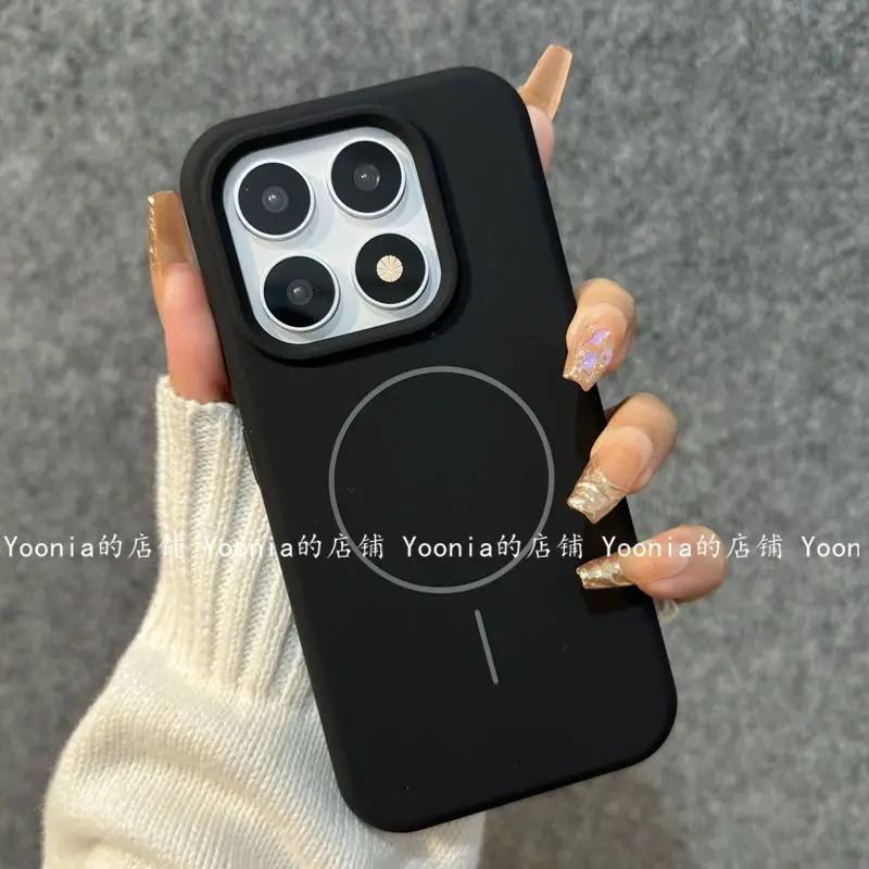 Luxury Liquid Silicone Magnetic For Magsafe wireless charging Case For Xiaomi 17 Shockproof Matte Back cover