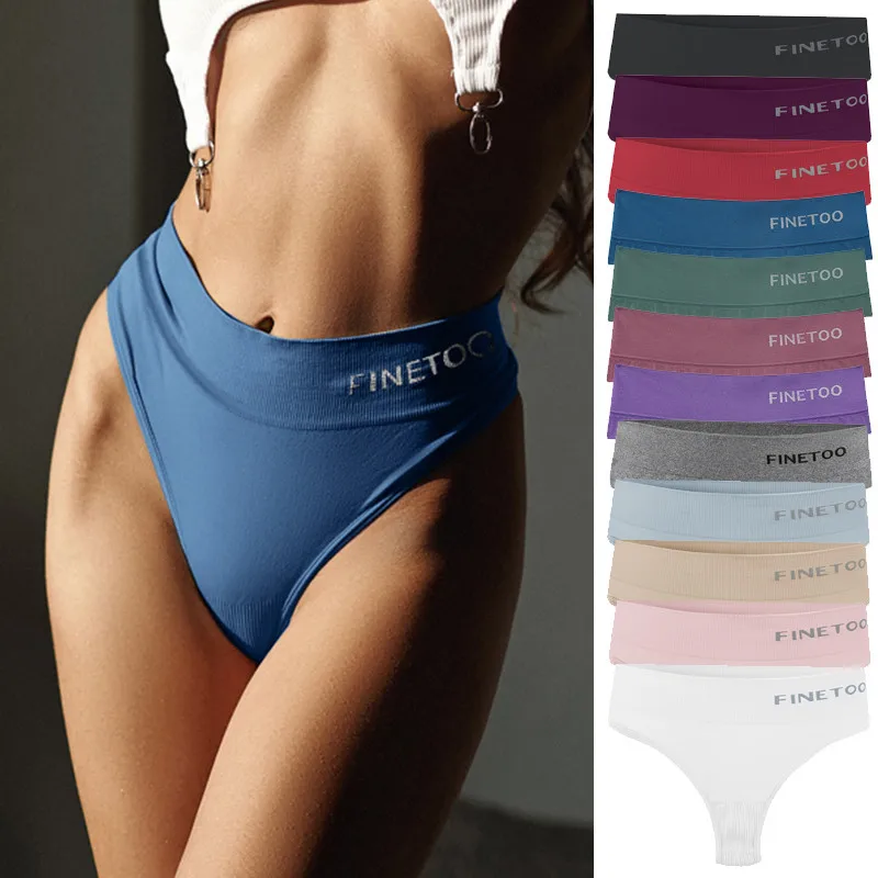 Women Seamless Thongs Soft Mid Waist T-back Panties M-2XL G-string Underwear Ladies Letter Bikini Underpants Female Lingerie