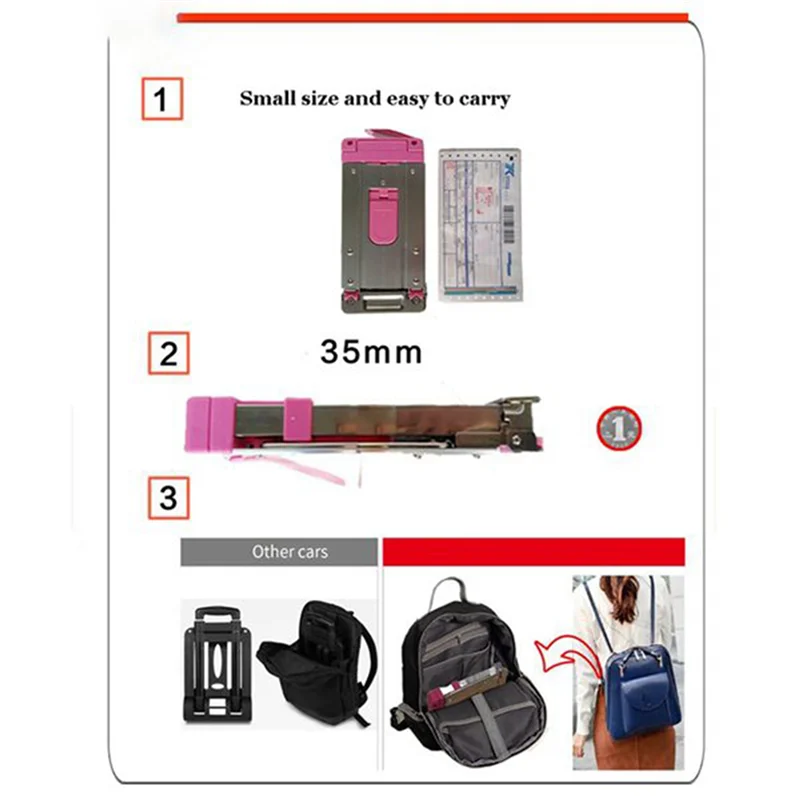 

ABVT-Folding Trolley Case Stainless Steel Luggage Trolley Case Car School Trolley Case Travel Suitcase Bracket
