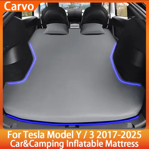 새로운 Tesla Model Y Model3 2017-2025 모든 모델 풍선 에어 매트리스 야외 캠핑 풍선 스웨이드 패브릭 자동차 여행 침대