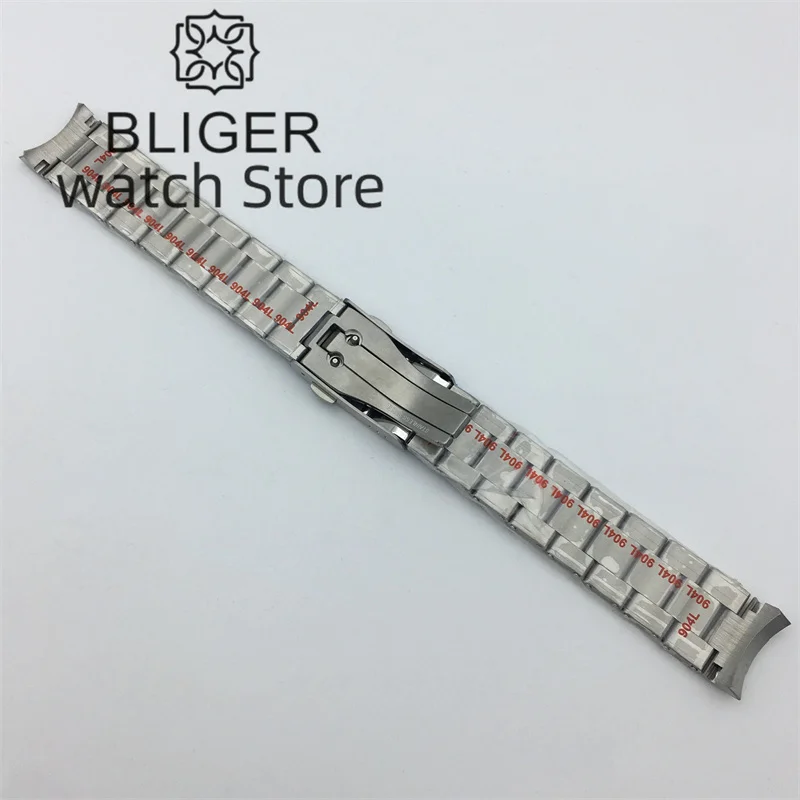 BLIGER 20mm 904L solid stainless steel bracelet strap fits 36mm/39mm/40mm case