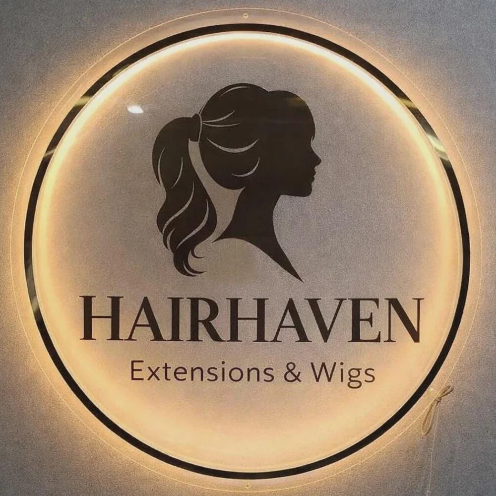 3D Acrylic Salon Sign Round Business Logo Sign Custom Backlit Sign Light up Spa Sign LED Neon Acrylic Wall Signage Neon Mirror