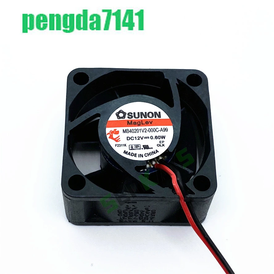 Imagem -02 - Ventilador de Refrigeração Axial Sunon Maglev Inversor do Servidor Fonte de Alimentação 2pin Mb40201v2000c-a99 Dc12v 0.6w 4020 40x40x20 mm