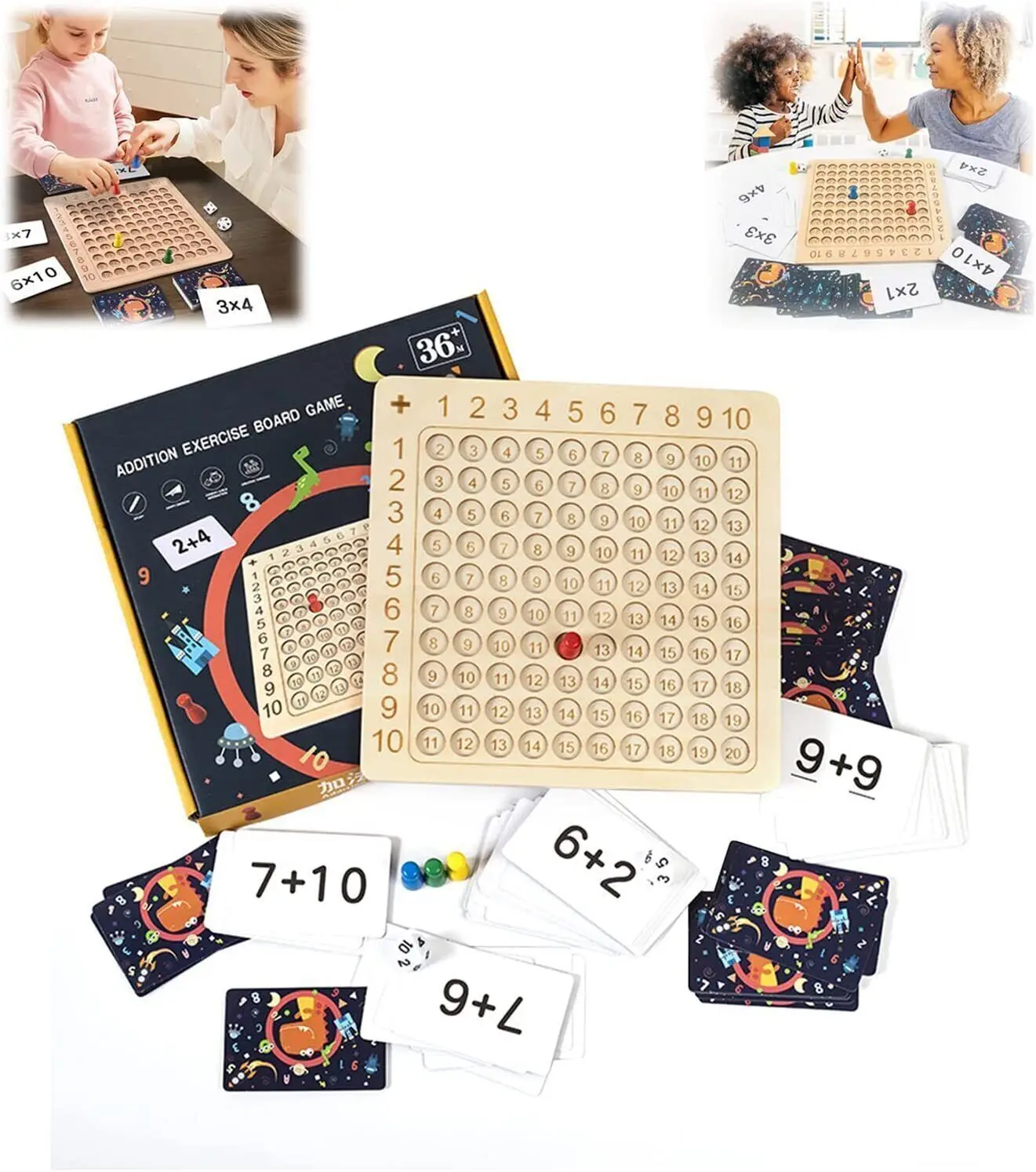 Wooden Montessori Multiplication Board Game Math Table Puzzle Game For Kids Child Learning Educational Toys With Chessboard