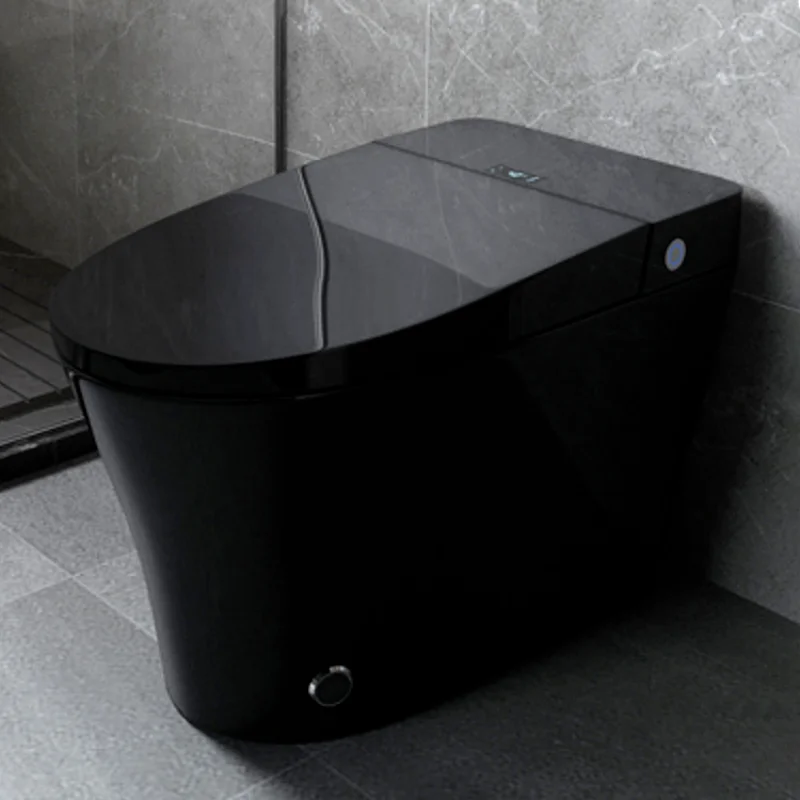 fully automatic luxury design electronic electric bidet siphonic flush black intelligent smar toilet  One Piece Closestool WC