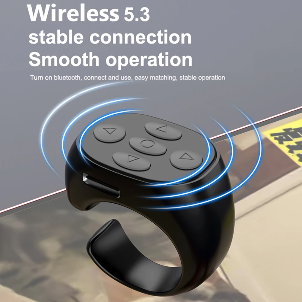 Wireless Bluetooth-compatible Automatic Page Turner Portable Automatic Page Turner Browsing Ring Remote Control for Mobile Phone