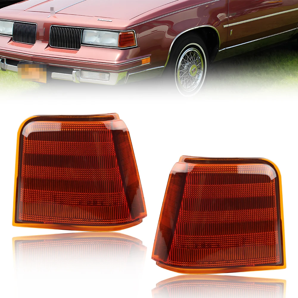 2Pcs For 1987 1988 Oldsmobile Cutlass Supreme Calais 442 GT-350 Front  Corner Light Turn Signal Light Side Marker Light Cover