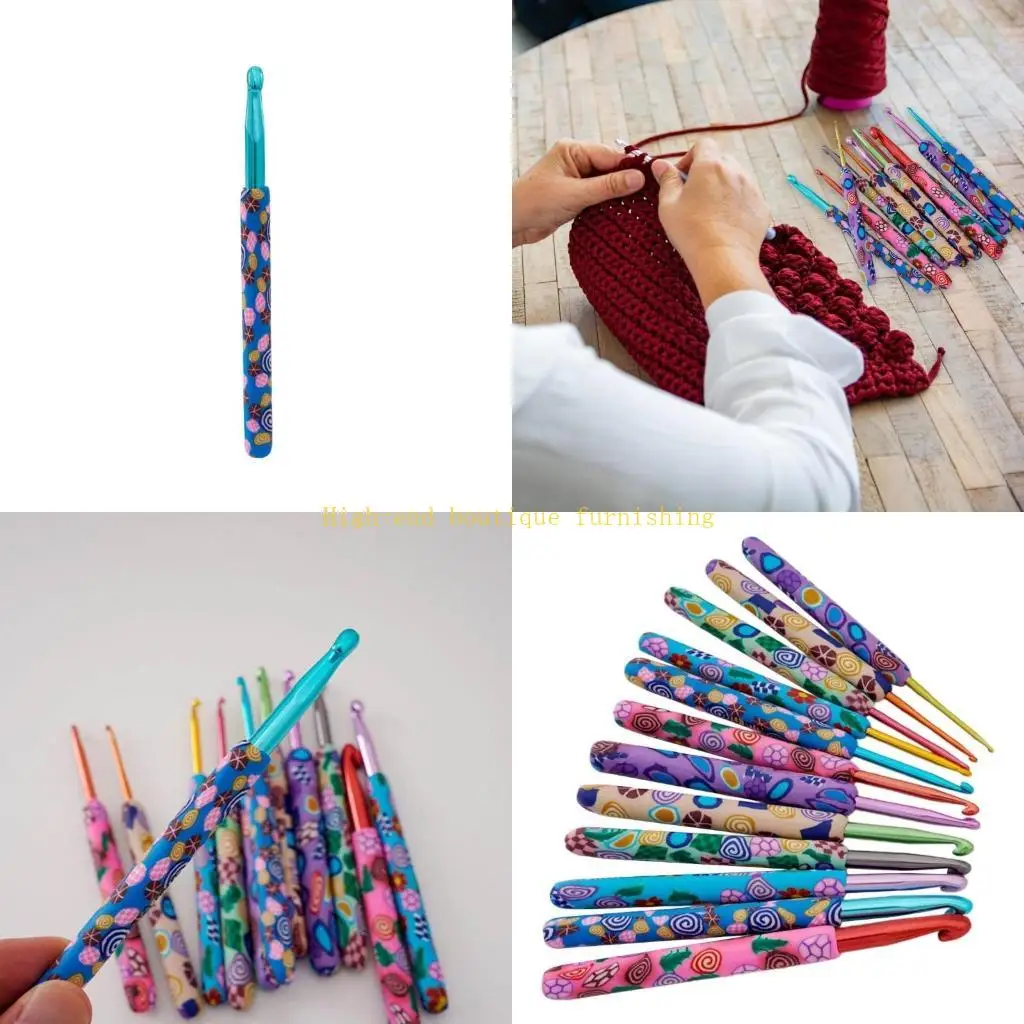 

L9NB 12 Pcs Crochet Needle Set 2.0mm-8.0mm Knitting Needle Ergonomical Crochet Hook