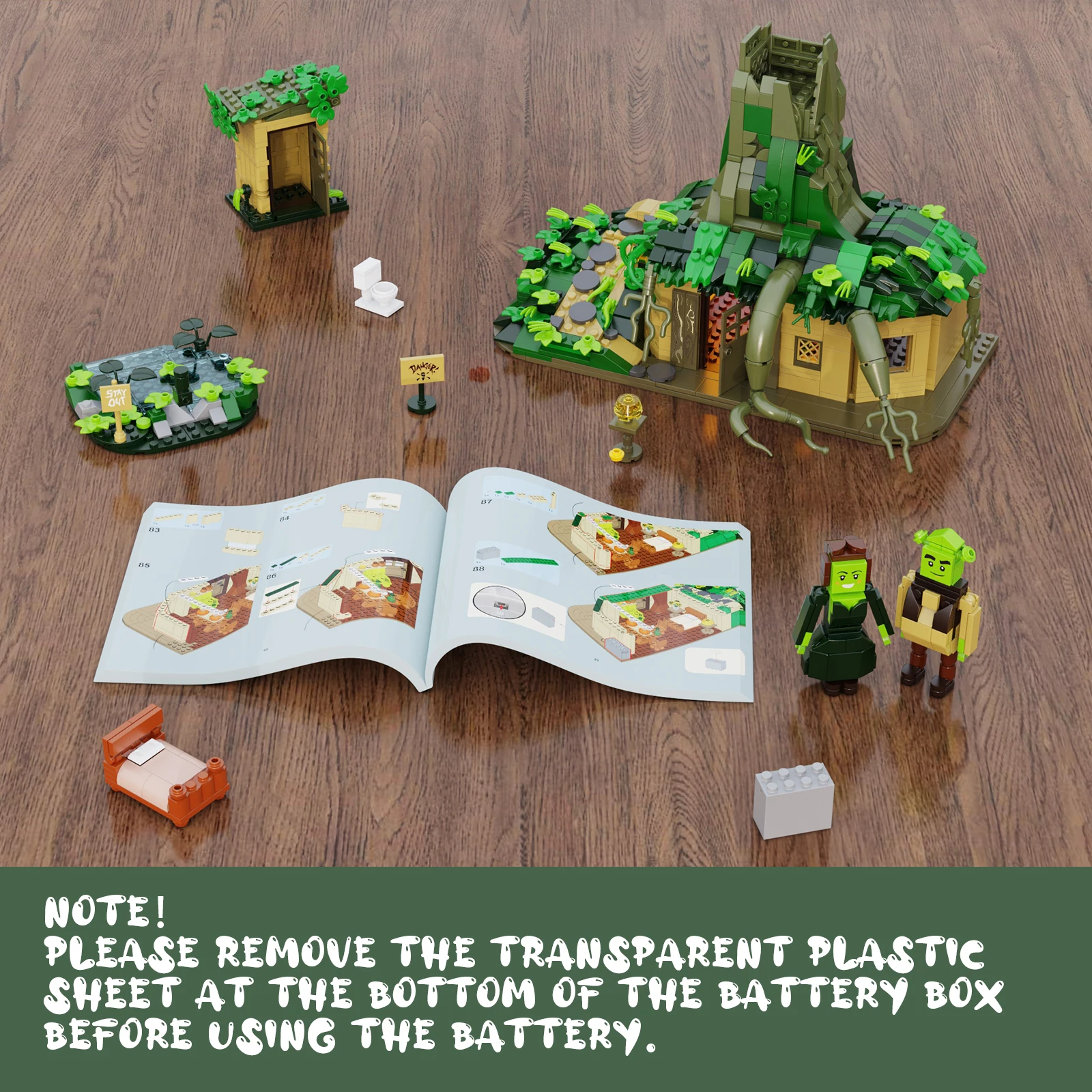 BuildMOC Shreks Swamps Building Block Set Swamp Monster House Model Toys Movie Fans Gifts(1022 PCS)