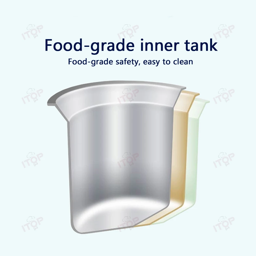 ITOP-minimáquina de helado doméstica, congelador de yogur, máquina de Gelato sin PreEnfriamiento, bajo consumo de energía, funcionamiento silencioso, 500ML