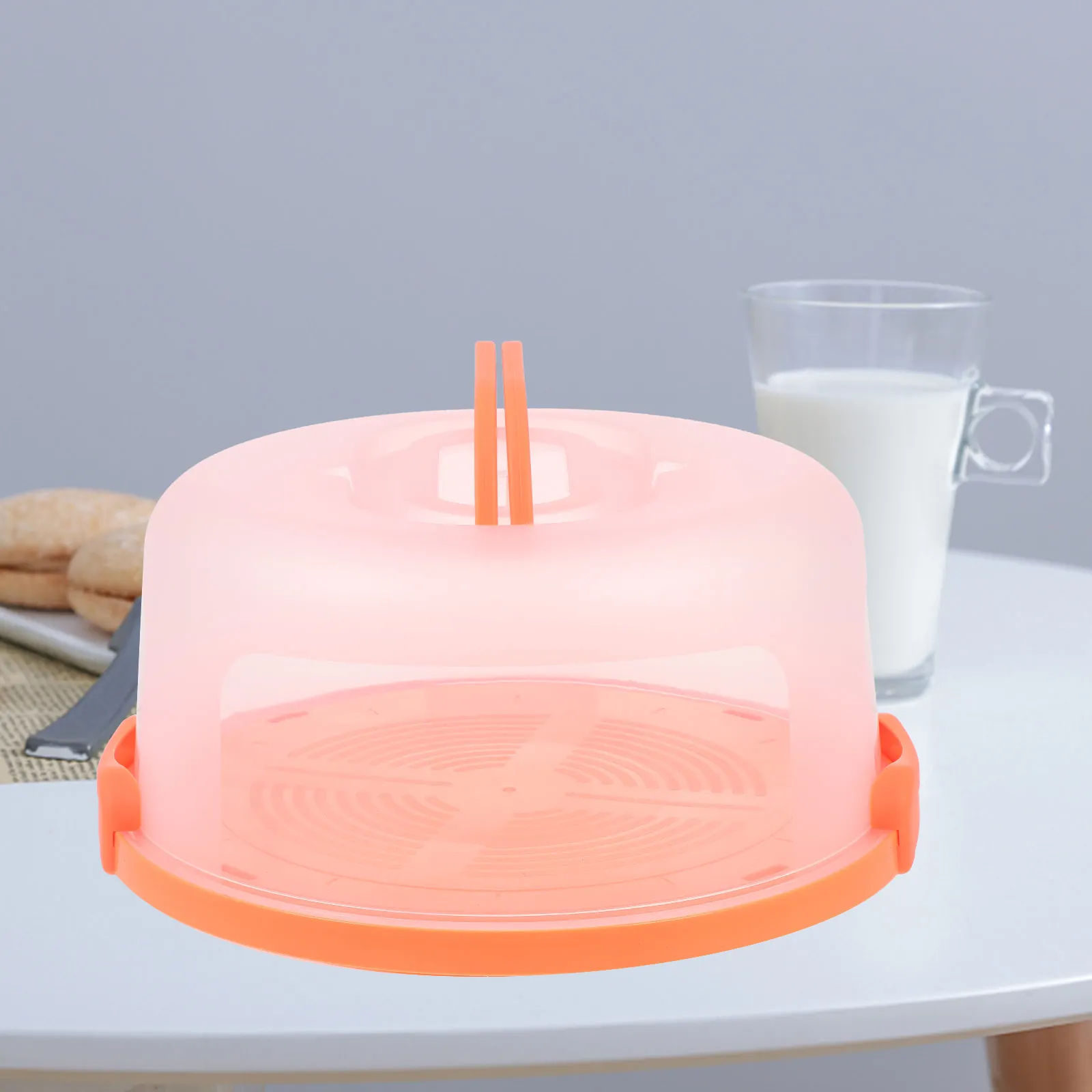 

Cake Box Plastic Small Transparent Container Travel Transport Reusable Storage Case Lightweight Sealing Buckle Baking