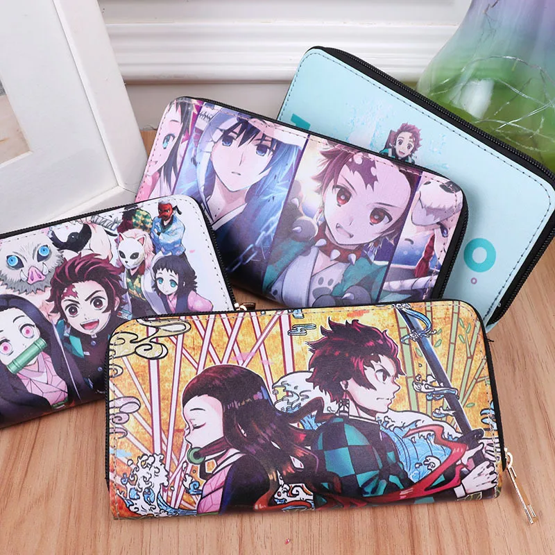 6pcs/lot Creative Demon Slayer Pencil Case Cute PU Leather Pencil bag box Stationery Pen Pouch Office School Supplies